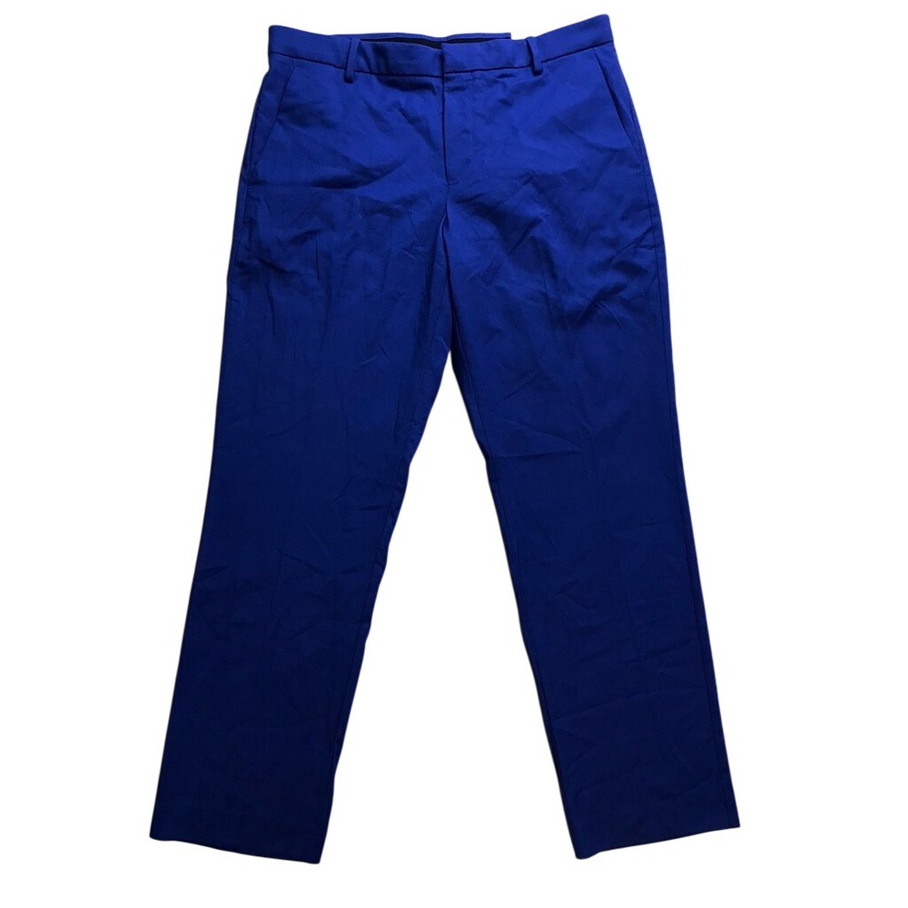 Perry Ellis Portfolio Essentials Mens 34x30 Blue Modern Fit Stretch Dress Pants